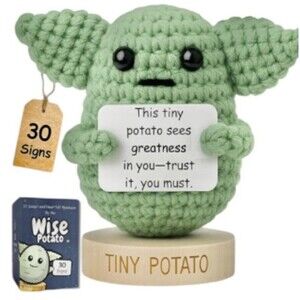 Funny Chrochet Tiny Potato with 30 Sassy Affirmations Heartfelt Messages Gift